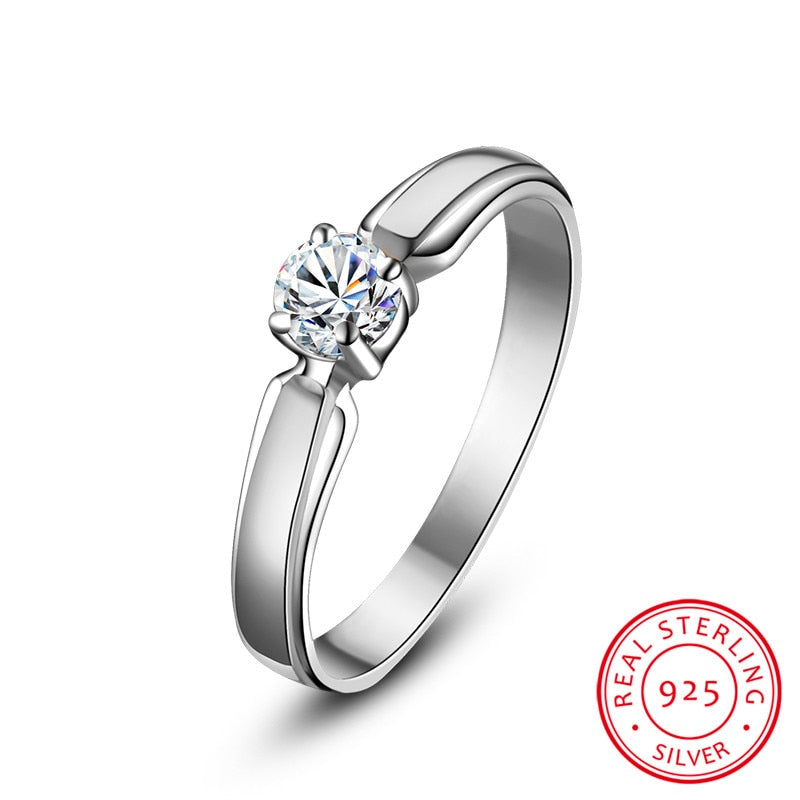 Luxury Female Small Round Stone Ring