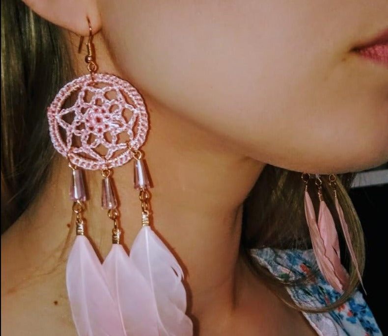 Fringed water drops earrings