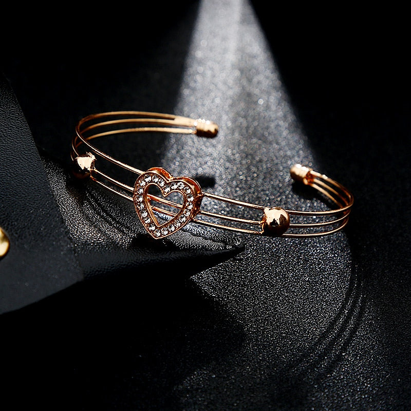 Anniversary Wedding Necklace Earrings Bangle Ring Set