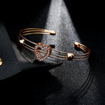 Anniversary Wedding Necklace Earrings Bangle Ring Set