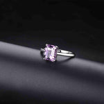 Natural African Amethyst Silver Women's Ring