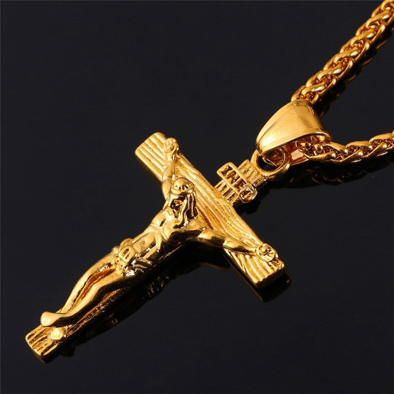 Religious Jesus Cross Necklace for Men's Fashion