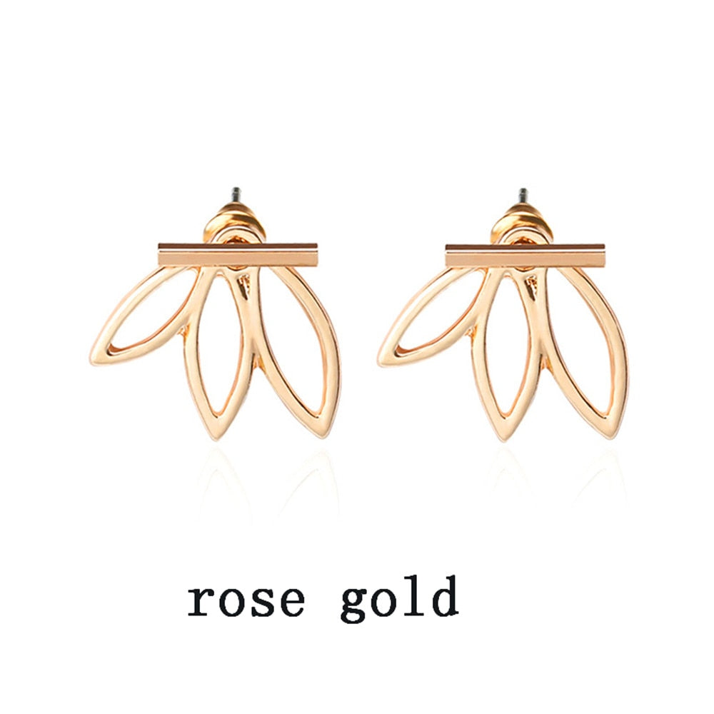 Luxury Gold Color Colorful Crystal Bow Stud Earrings