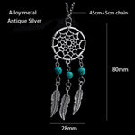 Bohemian Ethnic Feather Yoga Alloy Stainless Steel Dreamcatcher Necklace