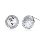 Tree Of Life Cubic Zirconia Stud Earrings