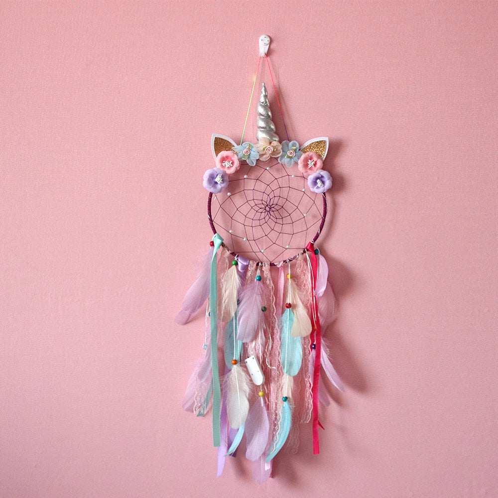 Unicorn Flying Feather Dreamcatcher