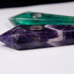 Natural crystal healing quartz crystal point wand gemstone smoking pipe