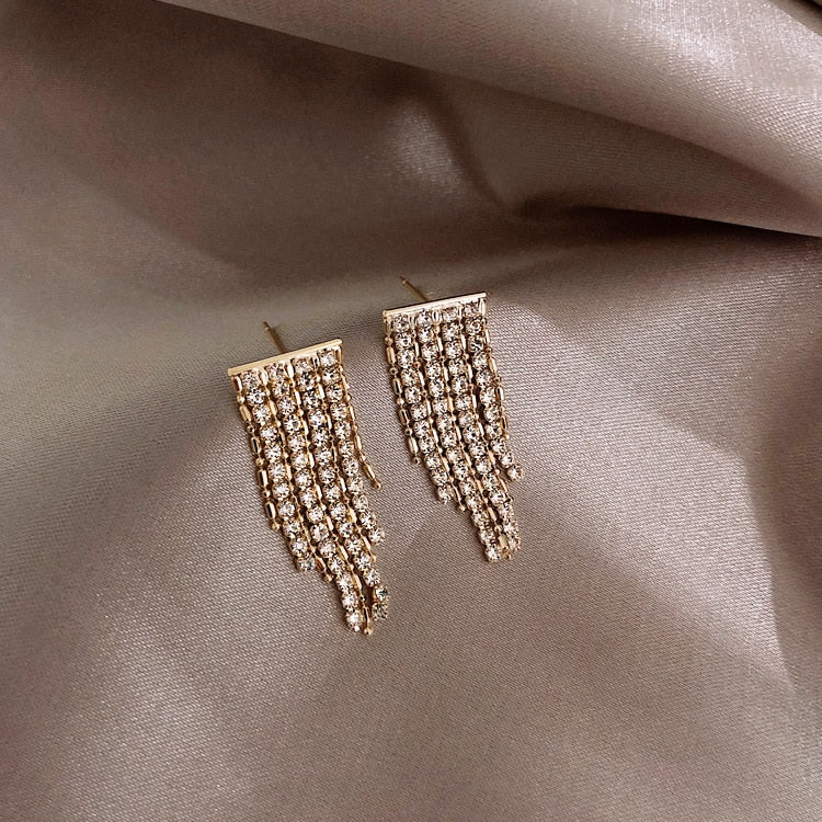 Crystal Bow Drop Earrings