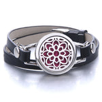 Oil Diffuser Locket Leather Bracelet