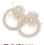 Exaggerated Crystal Geometric Flower Stud Earrings