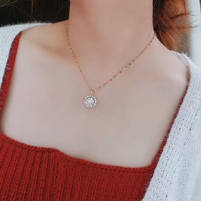 White Diamond, Gemstone  Pendants Necklace