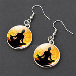 Chakra Spiritual Healing Glass Dangle Earrings