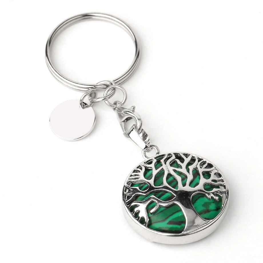 Luxury Crystal Stone Tree of Life Keychain