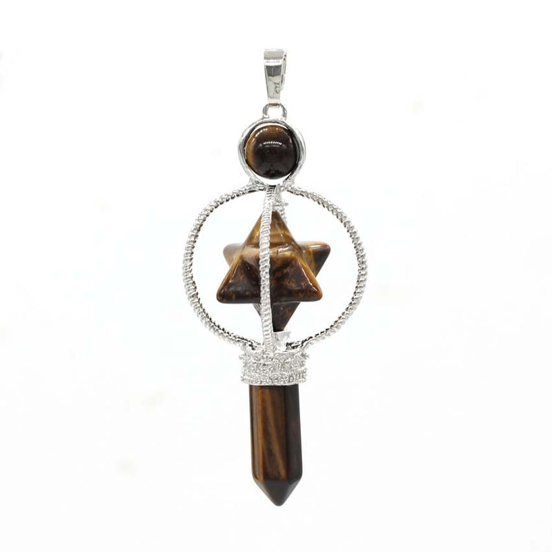 Chakra Sacred Reiki Hexagon Pendulum Pendant 