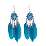 Bohemian Feather Tassel Earrings