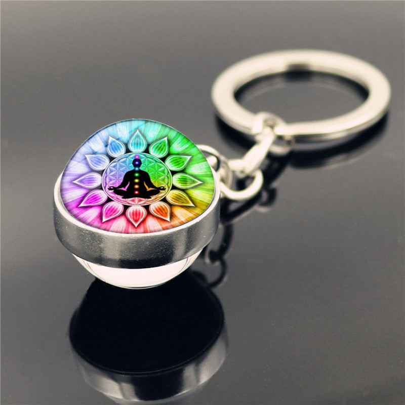 Glass Ball Key Chain