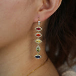 evil eye charm long dangle drop Earring