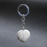Natural Heart Stone Rose Quartz Keychain