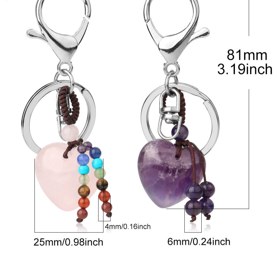  Pink Quartz Tiger Eye Keyring