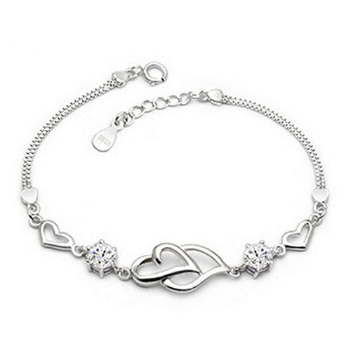 925 sterling silver new heart to heart bracelet