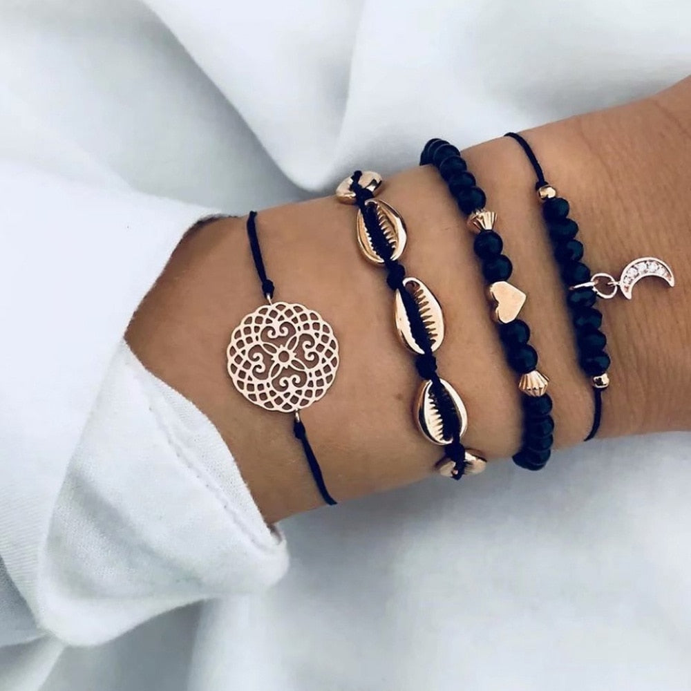 Bohemian Black Rope Chain Bracelet