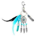 Small Handmade Feather Dream Catcher Keyring Keychain