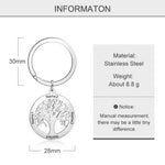 Personalized Tree of Life Stainless Steel Keychains