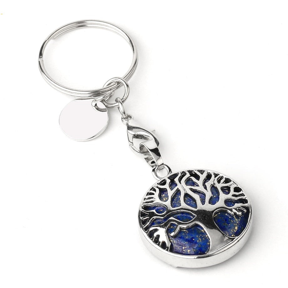 Luxury Crystal Stone Tree of Life Keychain