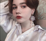 Baroque Style Retro Crystal Tassel Pendant Earrings