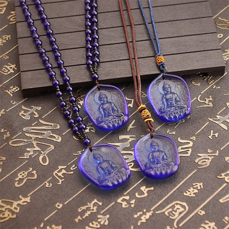 Crystal Carved Buddha Lucky Amulet Pendant