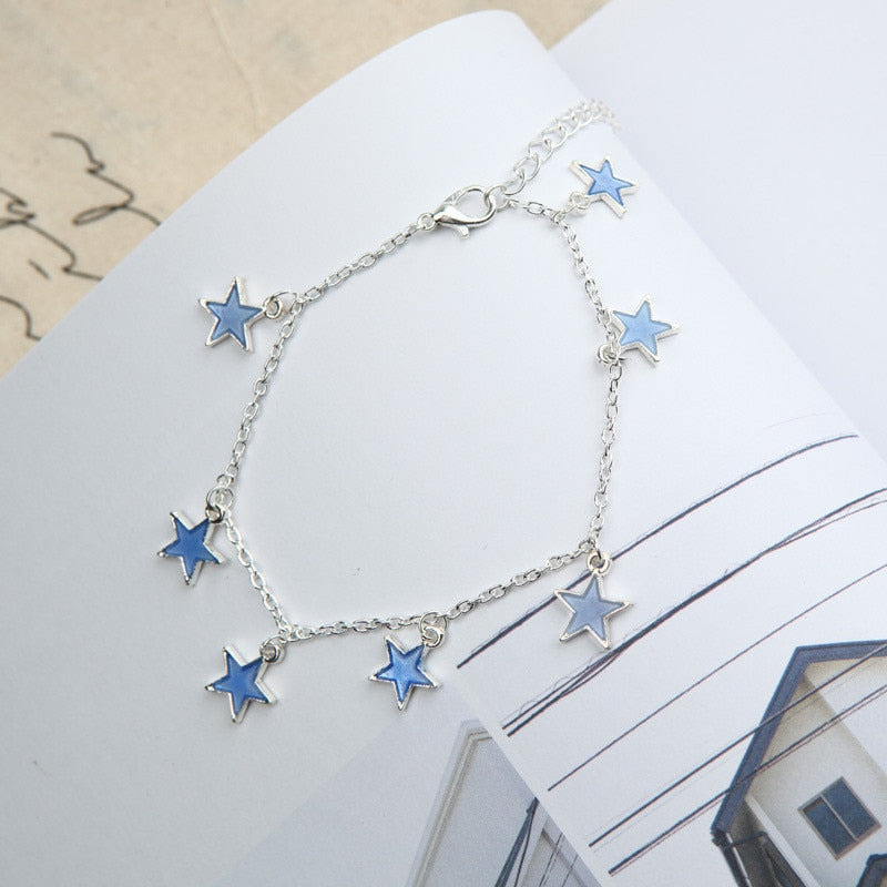 pentagonal star tassel anklet
