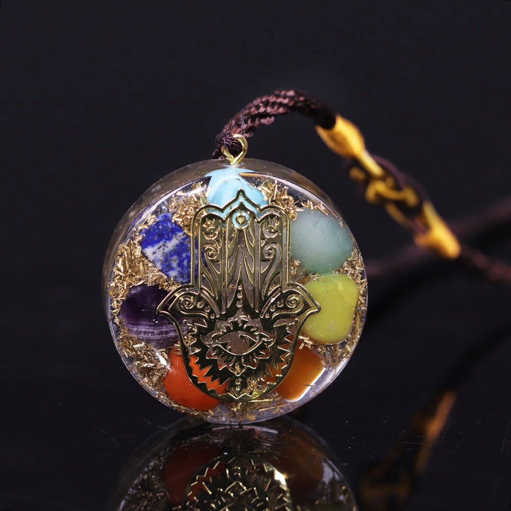 Orgonite Pendant  7 Chakra Necklace