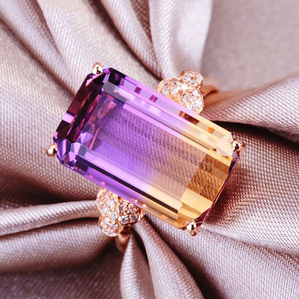 Rose gold color gemstones Finger Rings