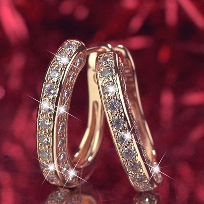 Luxury Austria Crystal  Wedding Jewelry Stud Earrings