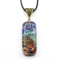 Orgonite Hex Chakra Crushed Stone Meditation Reiki Pendant Necklace