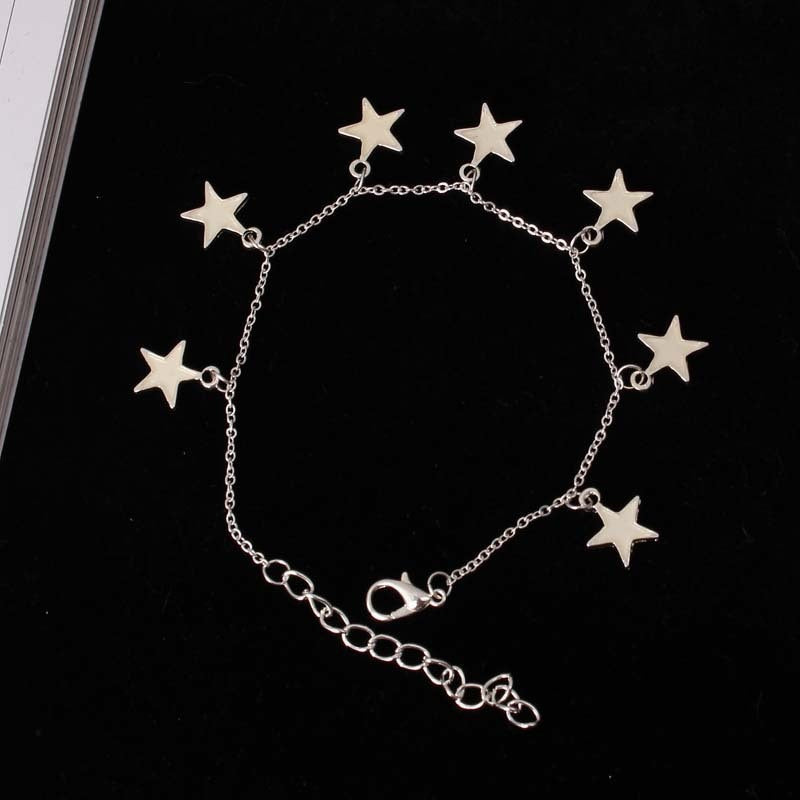 pentagonal star tassel anklet