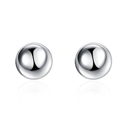 Round Smooth Solid Bead Ball Stud Earrings