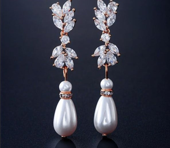Water Drop Crystal Pendant Drop Earrings