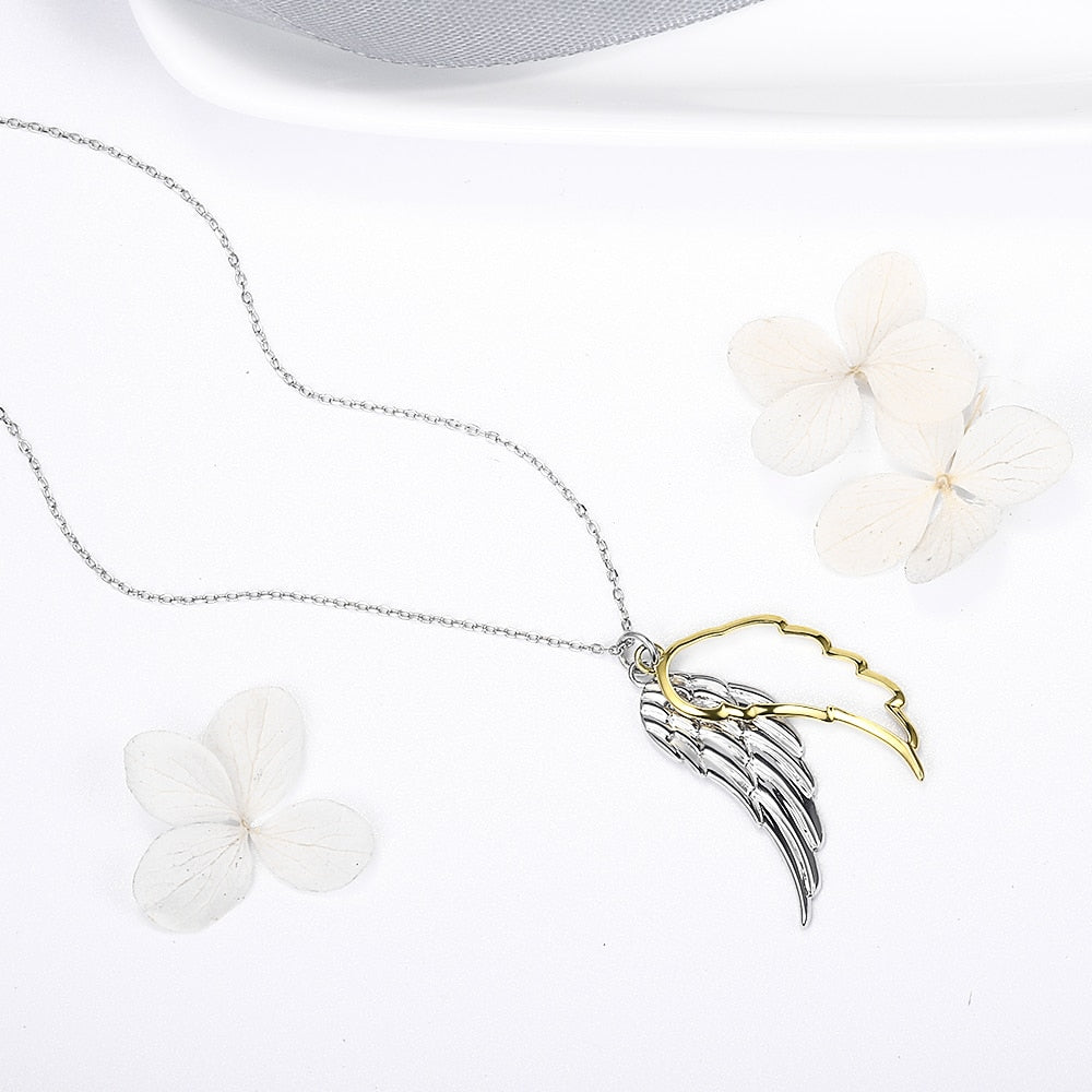925 Sterling Silver Wing of Angel Necklace