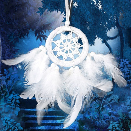 Handmade Dream Catchers Hanging White Lace Flower Pendant