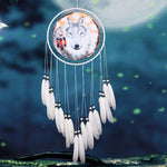 Wolf Printed Dream Catcher Net Feather Bead Dreamcatcher Hanging Ornament decor