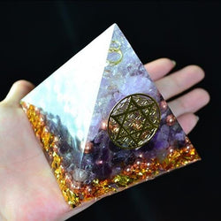 Pyramid Amethyst Sahasrara Chakra Jeremiel Natural White Crystal To Improve Mood Resin Pyramid