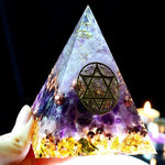 Pyramid Amethyst Sahasrara Chakra Jeremiel Natural White Crystal To Improve Mood Resin Pyramid