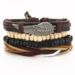 Leaf Feather Multilayer Leather Bracelet