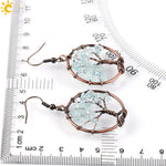 Dangle Earrings for Women Round Tree of Life Ear Drop