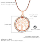 Hot Small Tree of Life Crystal Pendant Necklace for Women Gifts