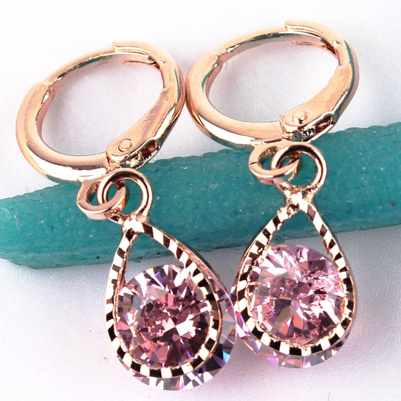 Drop CZ Crystal Earrings