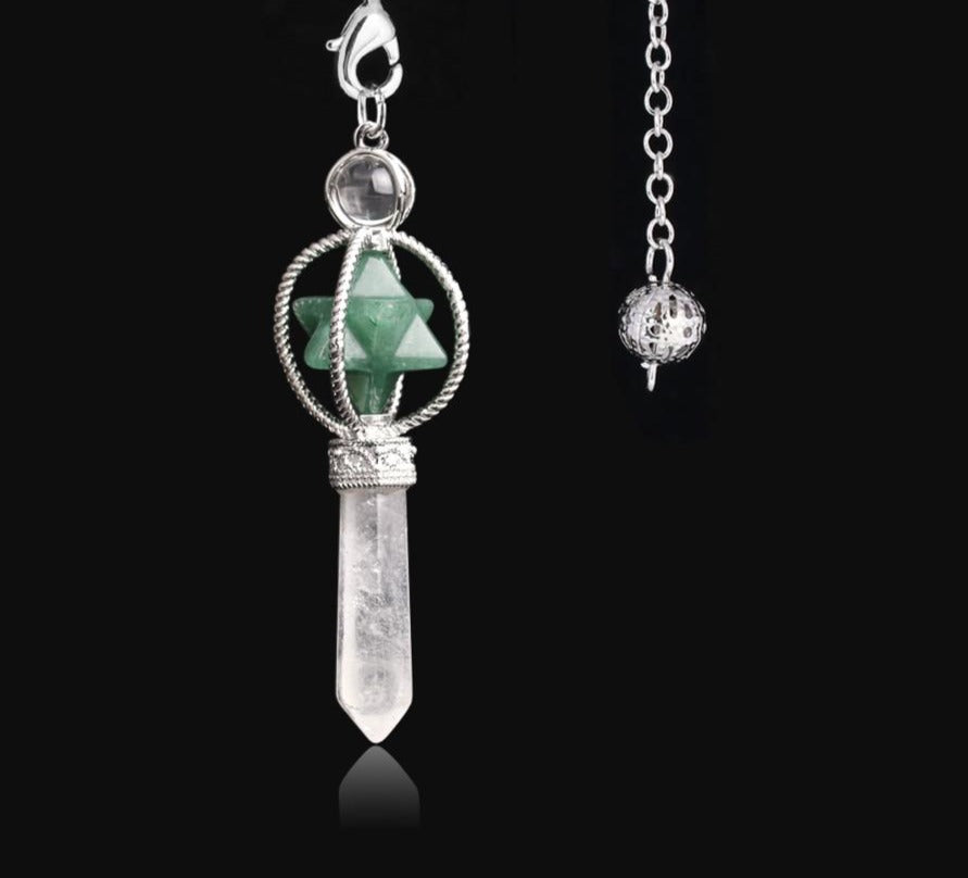 Dowsing Pendulum Quartz Natural Stone Crystal Pink Reiki Healing Pendula Pendant