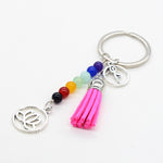 Healing Crystals Stone Chakra Pray Keychain