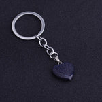 Natural Heart Stone Rose Quartz Keychain